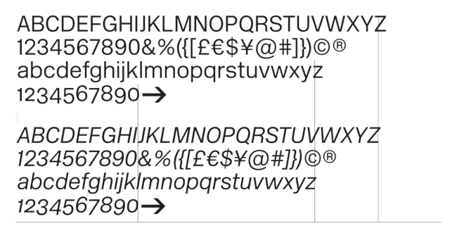 Rail Alphabet type sample.